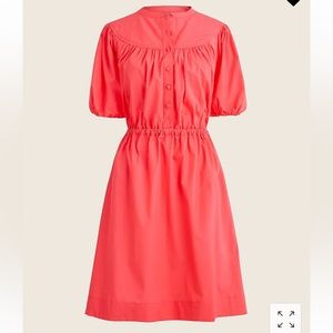 Jcrew Puff-sleeve cotton poplin shirtdress